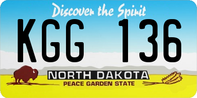 ND license plate KGG136