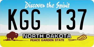 ND license plate KGG137