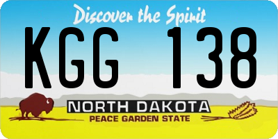 ND license plate KGG138