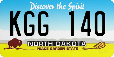 ND license plate KGG140