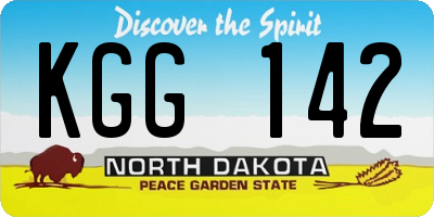 ND license plate KGG142