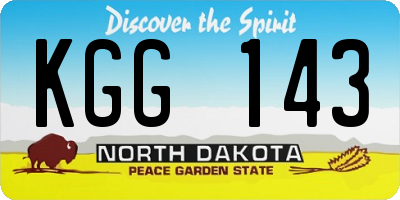 ND license plate KGG143