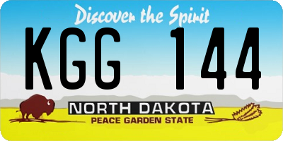 ND license plate KGG144