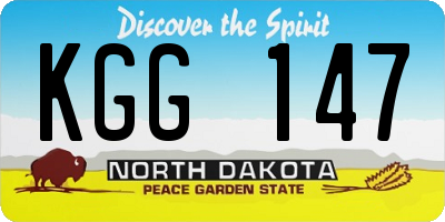 ND license plate KGG147
