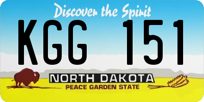 ND license plate KGG151