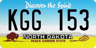 ND license plate KGG153