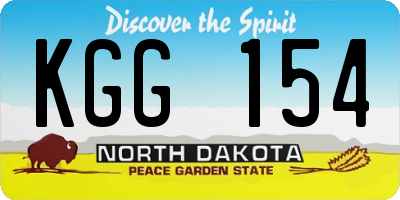ND license plate KGG154
