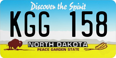 ND license plate KGG158