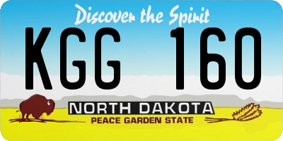 ND license plate KGG160