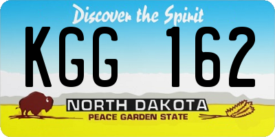 ND license plate KGG162