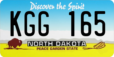 ND license plate KGG165