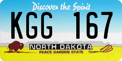 ND license plate KGG167