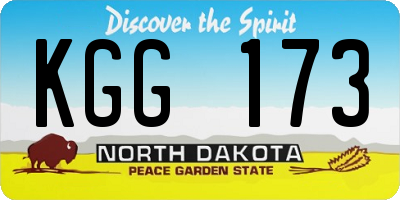 ND license plate KGG173