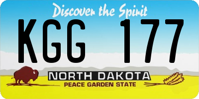 ND license plate KGG177