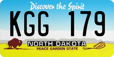 ND license plate KGG179