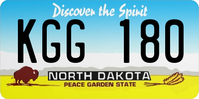 ND license plate KGG180