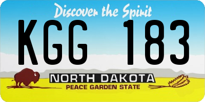 ND license plate KGG183