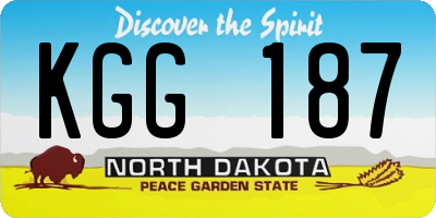 ND license plate KGG187