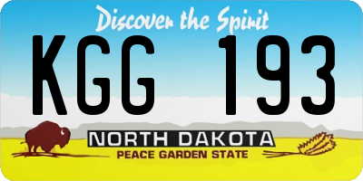 ND license plate KGG193