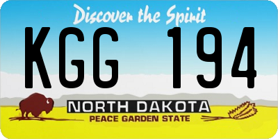ND license plate KGG194