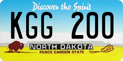 ND license plate KGG200