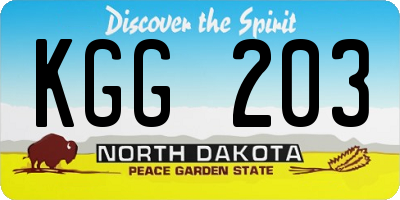 ND license plate KGG203
