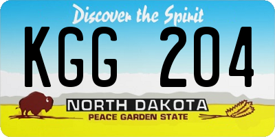 ND license plate KGG204