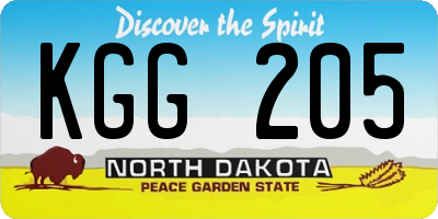 ND license plate KGG205
