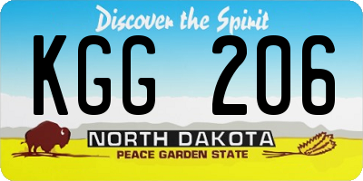 ND license plate KGG206