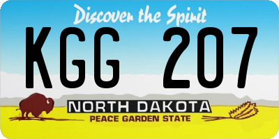 ND license plate KGG207