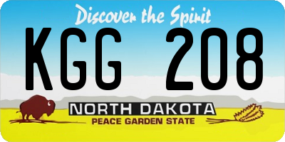 ND license plate KGG208
