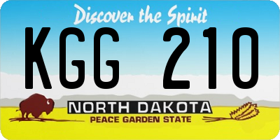 ND license plate KGG210