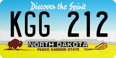 ND license plate KGG212