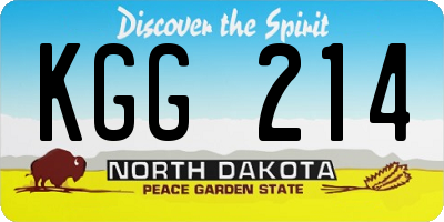 ND license plate KGG214