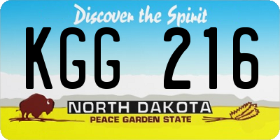 ND license plate KGG216