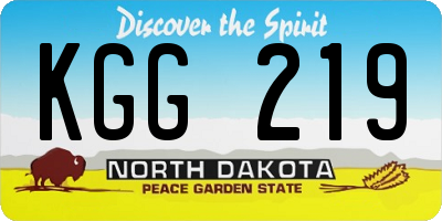ND license plate KGG219