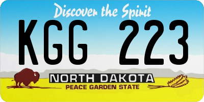 ND license plate KGG223