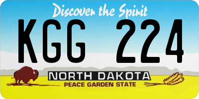 ND license plate KGG224