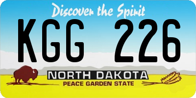 ND license plate KGG226