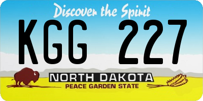ND license plate KGG227