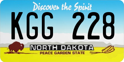 ND license plate KGG228