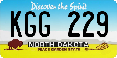 ND license plate KGG229