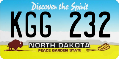 ND license plate KGG232