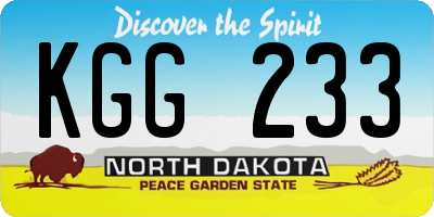 ND license plate KGG233