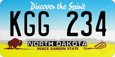 ND license plate KGG234