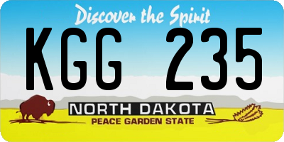 ND license plate KGG235