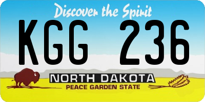 ND license plate KGG236