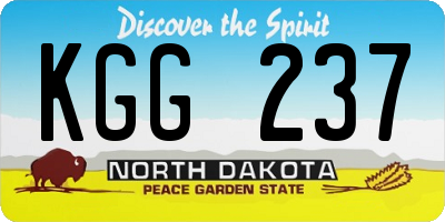 ND license plate KGG237