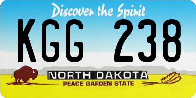 ND license plate KGG238