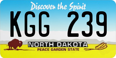 ND license plate KGG239